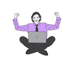 businessman with laptop