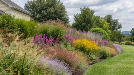 Obraz premium Diverse Flowers in Vibrant Garden