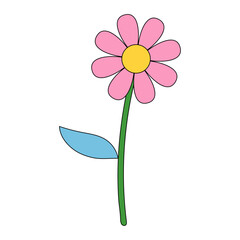 Pop Retro Groovy Flower