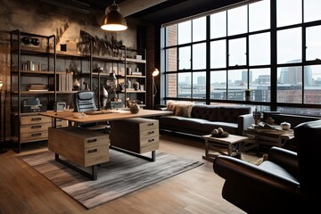 Stylish Urban Chic Loft Office Designs: Contemporary Furniture & Decor