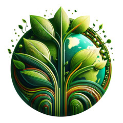 Eco-Friendly Plant Earth. Save Nature, Save Earth Day. Green Environment Life. Guardians of Planet