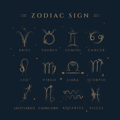 Zodiac Signs Symbol Illustration
