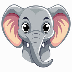 Obraz premium head of a friendly looking small elephant in cartoon style 