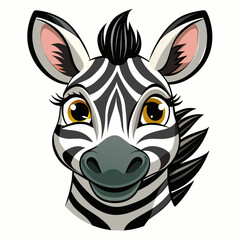 Obraz premium head of a friendly looking zebra in cartoon style