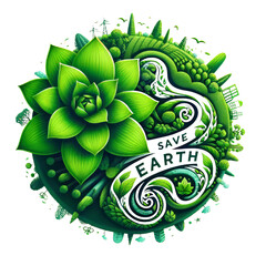 Eco-Friendly Plant Earth. Save Nature, Save Earth Day. Green Environment Life. Guardians of Planet