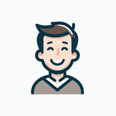 vector image of a man joyful expression