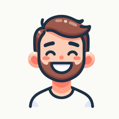 vector image of a man joyful expression