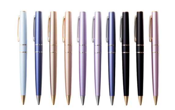 A vibrant assortment of colored pens lined up side by side