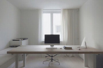Minimalist workspace with clean lines and no clutter