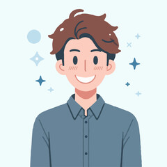vector image of a man joyful expression