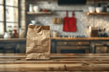 A Brown Paper Bag on a Wooden Table A Monthly Event-Inspired, Trendy, and Creative Title Generative AI