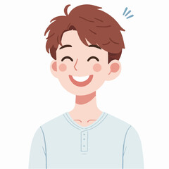 vector image of a man joyful expression