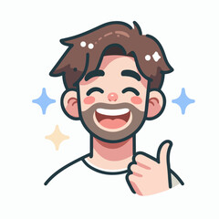 Obraz premium vector image of a man joyful expression