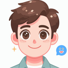 vector image of a man joyful expression