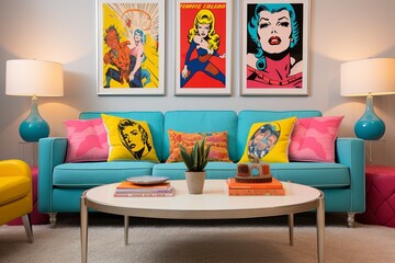 Vintage Pop Art: Vibrant Living Room Decors with Retro Vibes
