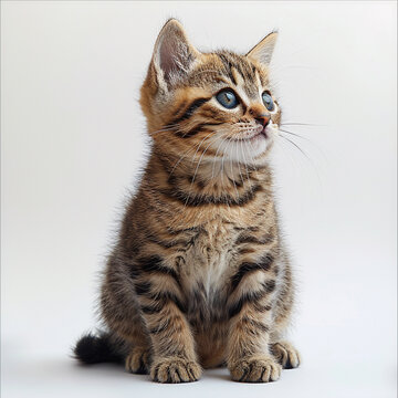 Funny kitten on a white background