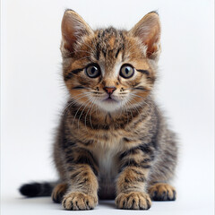 Fototapeta premium Funny kitten on a white background