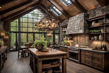 Barn-Style Lighting in Vintage Farmhouse Kitchens for a Warm Ambiance