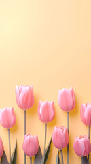 Tulip flowers and place for text