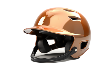A white baseball helmet stands out against the blank background