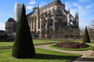 gothic cathedral (saint-étienne) in bourges in france 