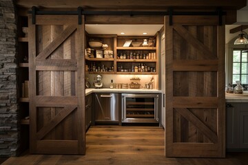 Barn Door Pantry and Unique Storage: Warm Rustic Kitchen Ideas
