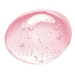 Hyaluronic acid serum texture. Light pink liquid gel beauty cream swatch. Cosmetic skin care product close-up