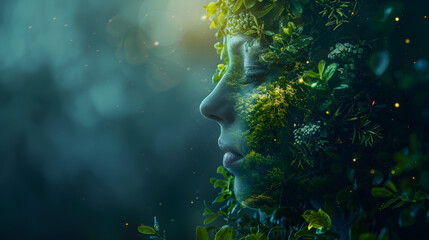 Artistic representation of Mother Earth and the concept of World Environment and Mother Earth Day.