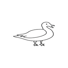 Duck single line art.One line duck icon vector background.