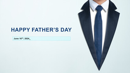 Suit and tie with a Happy Father's Day message - obrazy, fototapety, plakaty