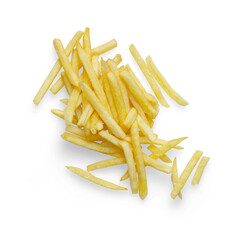 Delicious crispy golden potato chips ready to eat, with transparent background and shadow