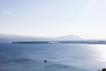 Lake Sevan blue water. Armenia - 774765658