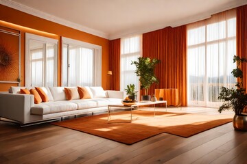Naklejka na ściany i meble modern living room with fireplace