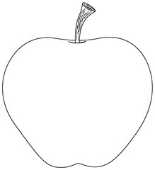 Vector line art of a single apple outline