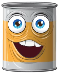 Foto op Plexiglas Kinderen Vector illustration of a smiling tin can.