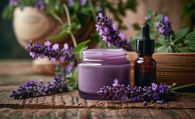 Obraz na płótnie Canvas Purple Flowers and Lavender A Monthly Celebration of Spring's Freshness Generative AI
