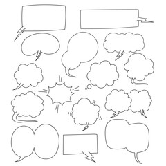 hand drawn black outline chat bubble doodle