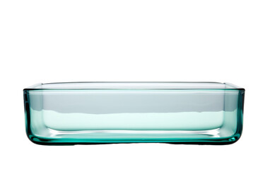 A vibrant green glass container shines on a crisp white background