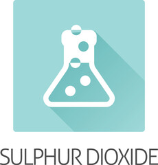 A laboratory glass beaker chemistry icon concept. Possibly an icon for the sulphur dioxide allergen or allergy.
