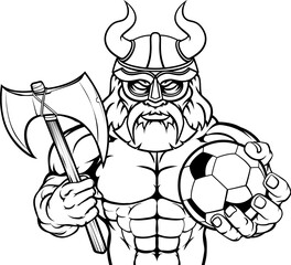 A Viking warrior gladiator soccer football sports mascot