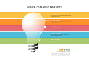 Light white semitransparent bulb multipurpose infographic template made from color stripes