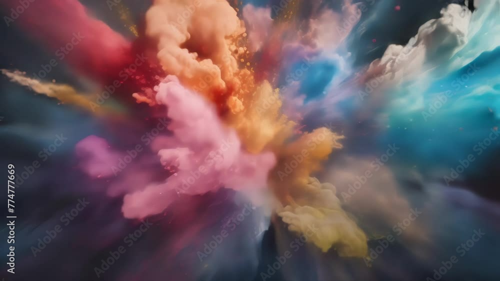 Aufkleber a dance of colorful explosions creating a breathtaking display of abstract art.
