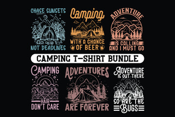 Creative Camping t-shirt Bundle design
