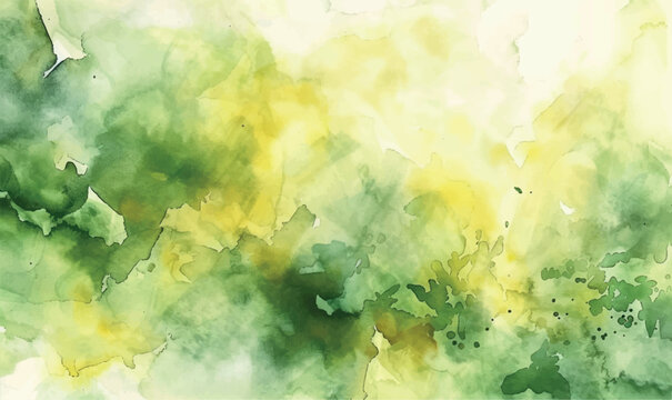 abstract watercolor background with space, yellow green