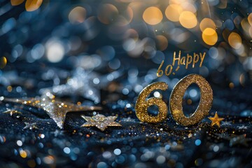 Happy 60th: a celebratory message commemorating six decades of life's journey, filled with gratitude, love, and cherished memories, marking this special milestone with joy and appreciation
