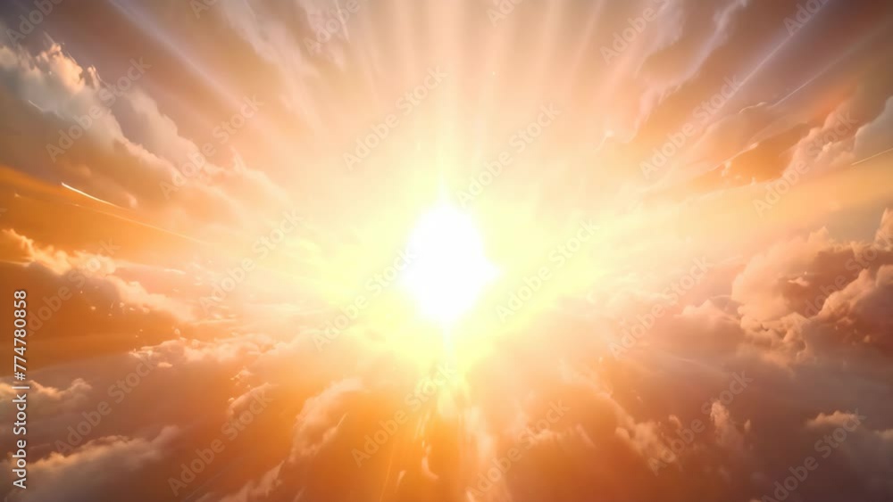 Poster abstract background of the sun and rays of light in the sky, a burst of sunlight in an abstract even