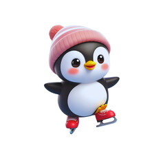 Obraz premium Cute penguin happy 3D render illustration