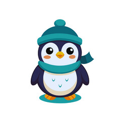 Fototapeta premium Cute penguin happy 3D render illustration