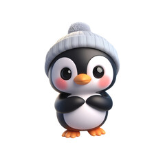 Obraz premium Cute penguin happy 3D render illustration