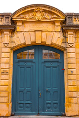 Street view and typical french buildings in Metz, France